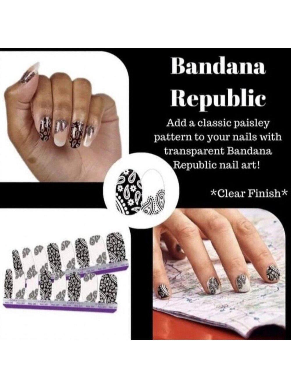 Color Street BANDANA REPUBLIC *Americana* RETIRED Polish Strips Clear Overlay.